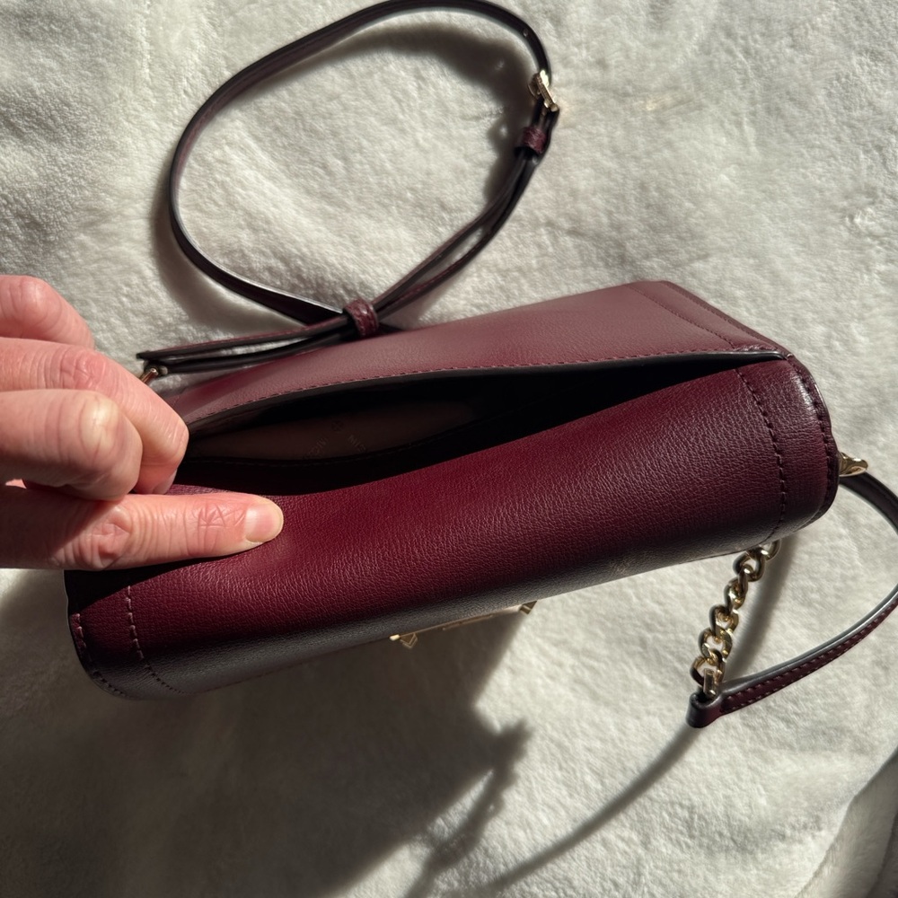 Michael Kors Burgundy Crossbody Bag with Gold Chain - Picture 12 of 12